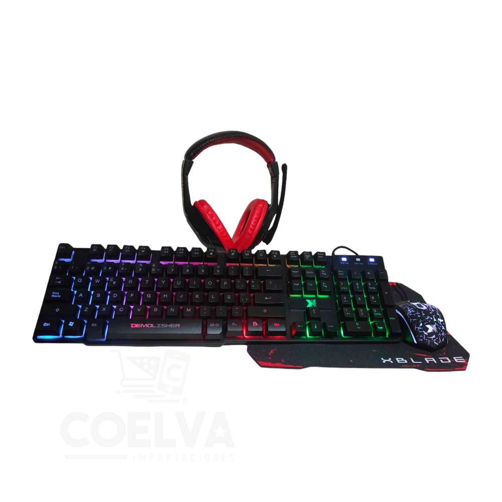 XBLADE Demolisher 4 en 1 Combo Gaming Iluminación RGB - Imagen 3