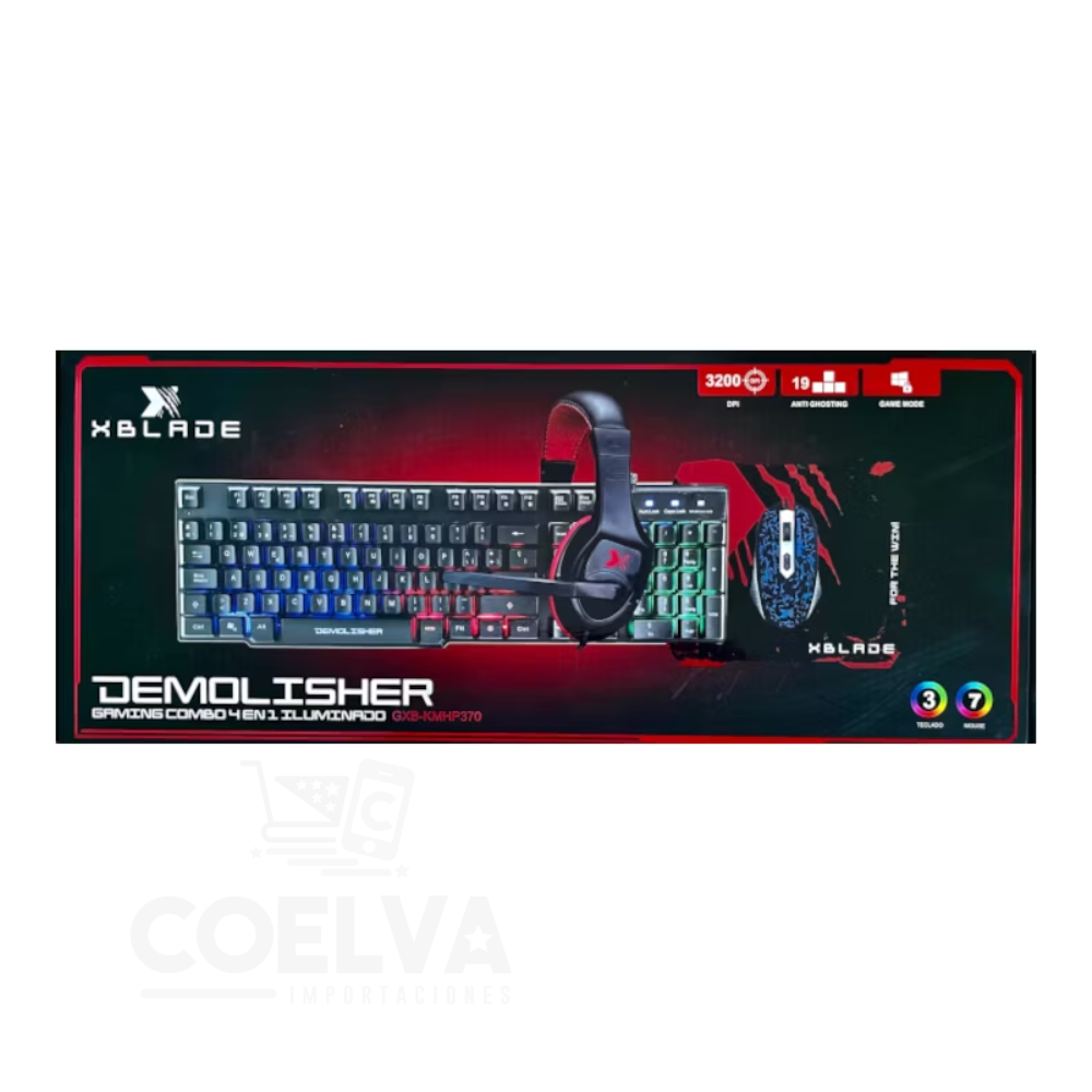 XBLADE Demolisher 4 en 1 Combo Gaming Iluminación RGB - Imagen 5