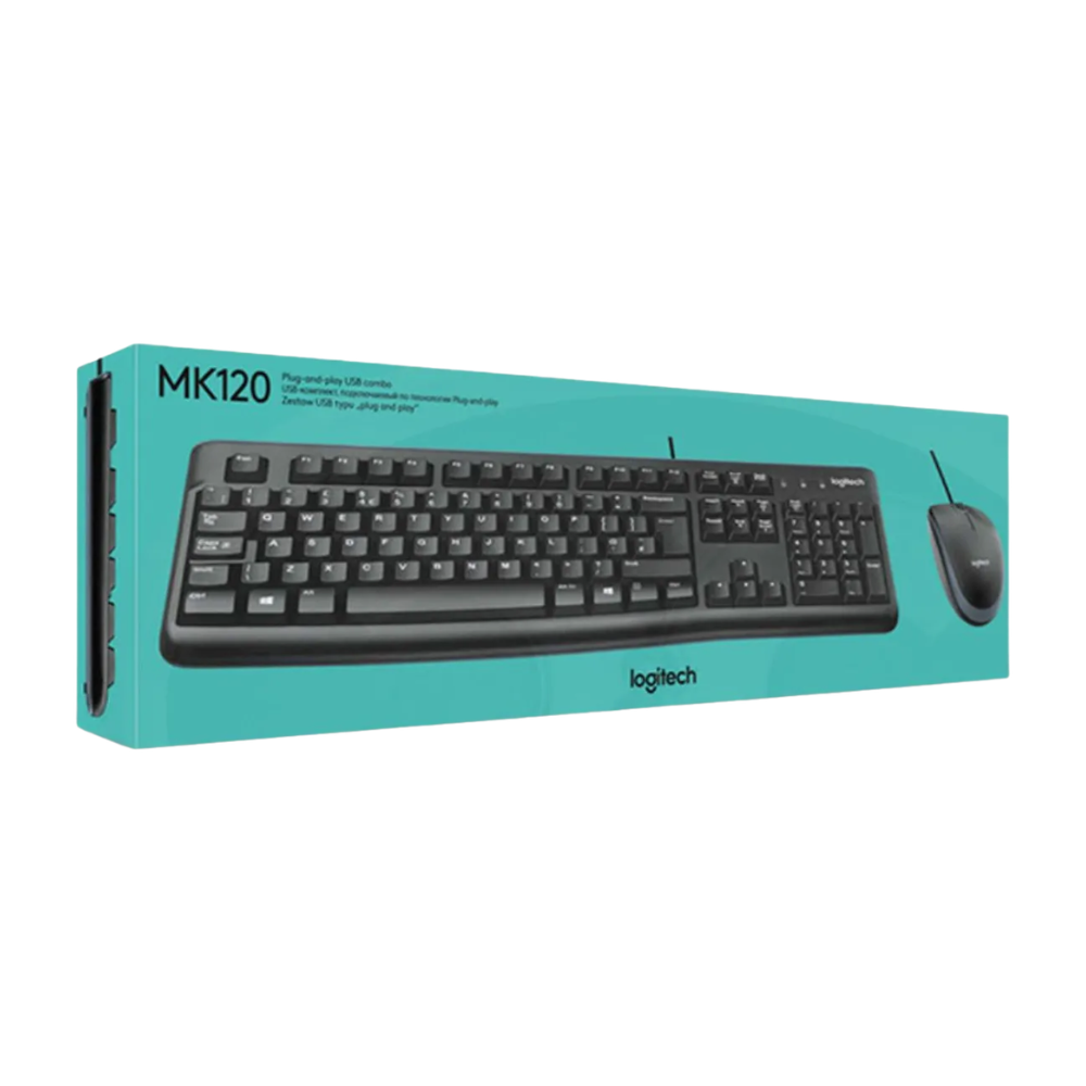 Teclado y Mouse Logitech MK120 Combo USB Negro - Imagen 4